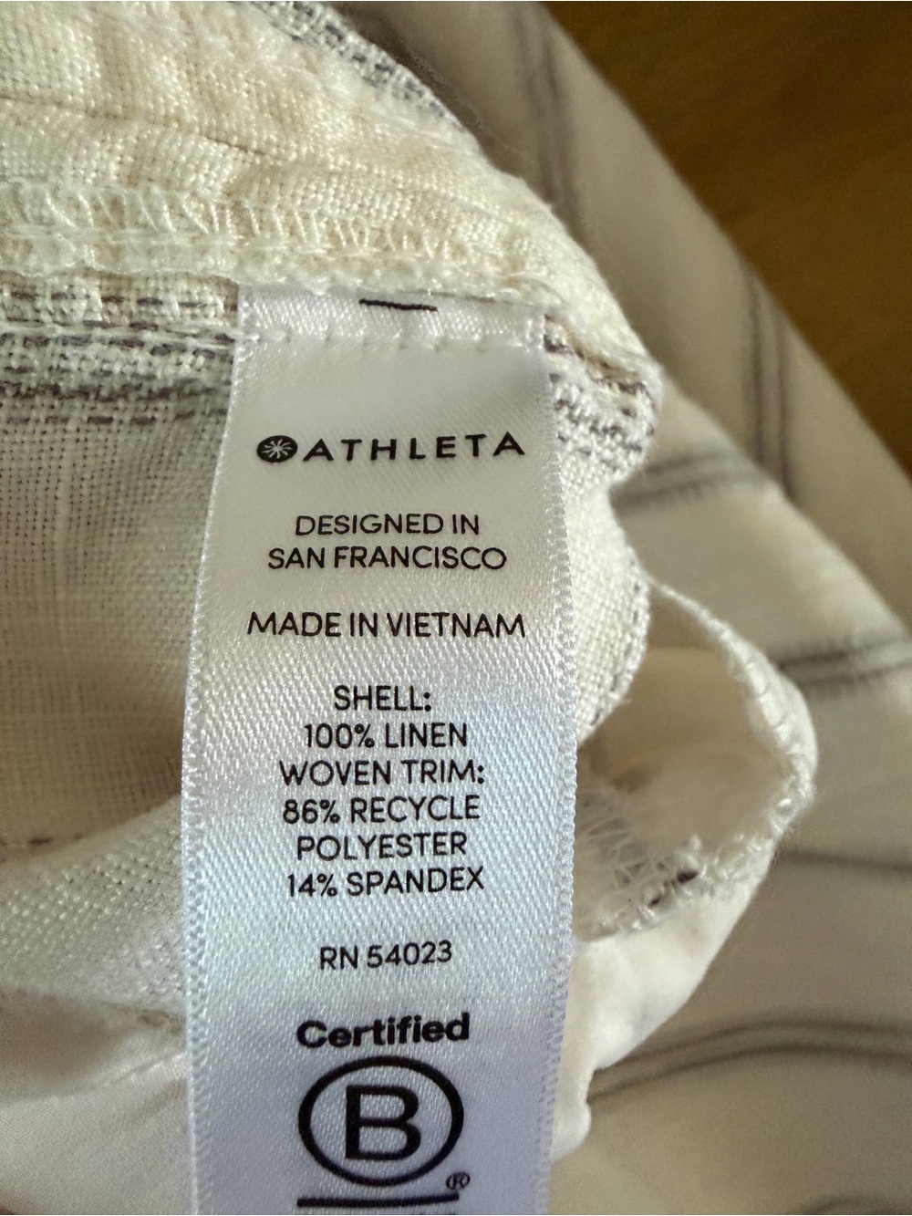 Athleta Women’s Cabo Tide Linen Pants White/blue Striped 100% Linen 14 - Picture 10 of 11